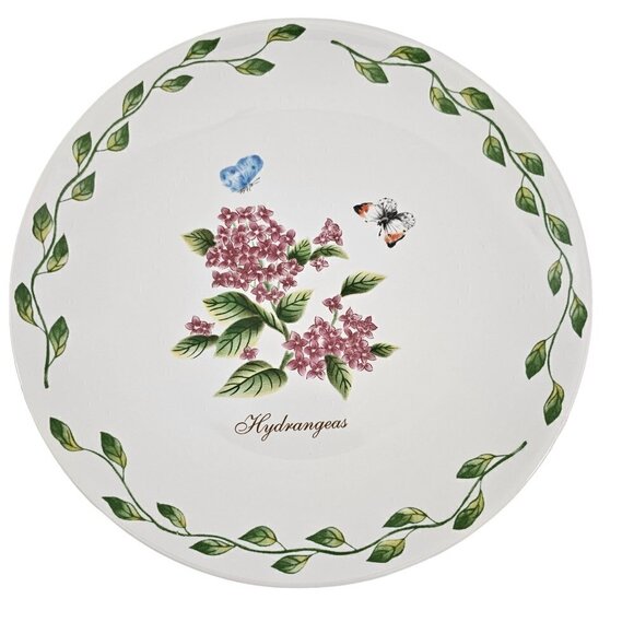 Royal Norfolk Hydrangeas Butterflies 8” Ceramic Salad Luncheon Plates – Set of 3 - Picture 4 of 13
